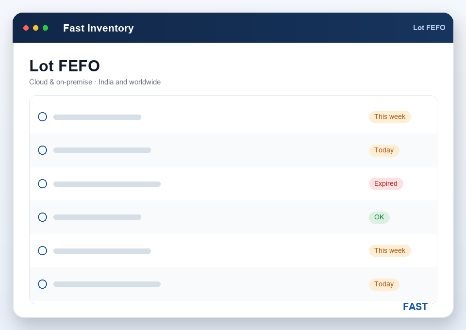 Quality operator checking batch and expiry labels on stored goods