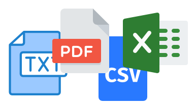 Data Export in Excel CSV PDF 