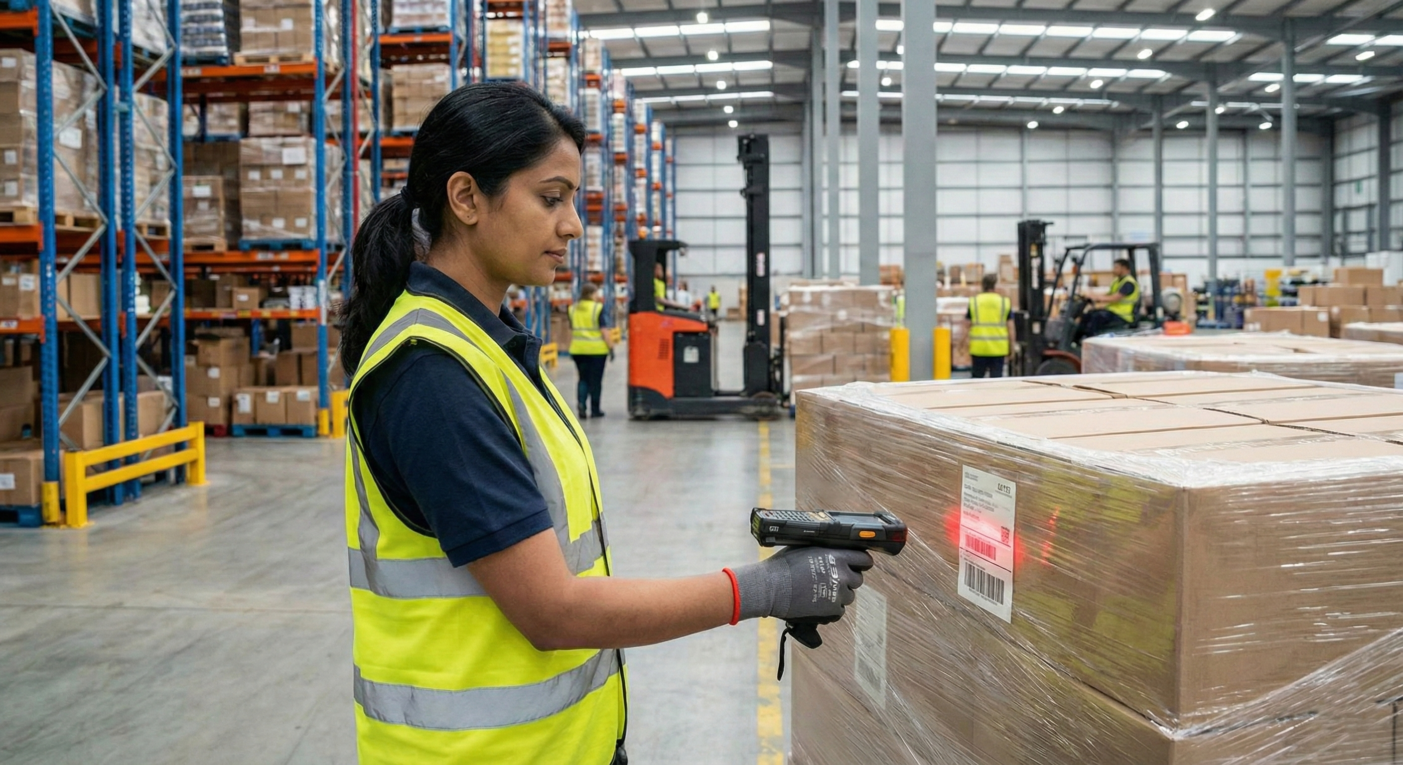 Worker Scanning Barcode